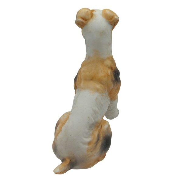 Vintage Porcelain Wire Haired Terrier Dog Figurine 4" Hand-Painted Made In Korea - Picture 2 of 9